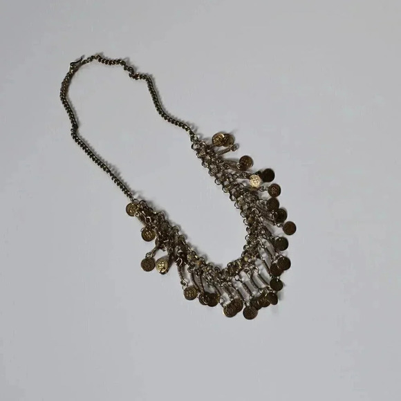 Vtg Gypsy  Tribal Dangle Statement Necklace - Picture 4 of 7